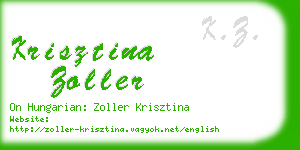 krisztina zoller business card